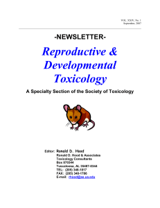 Reproductive &amp; Developmental Toxicology -NEWSLETTER-