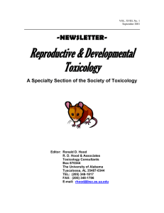 Reproductive &amp; Developmental Toxicology -NEWSLETTER- A Specialty Section of the Society of Toxicology