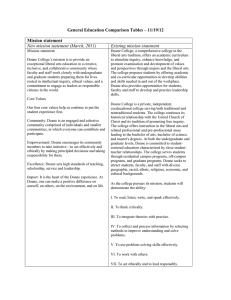 General Education Comparison Tables – 11/19/12 Mission statement