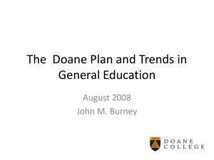 The  Doane Plan and Trends in General Education August 2008