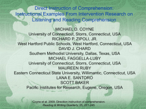 Direct Instruction of Comprehension: Instructional Examples From Intervention Research on