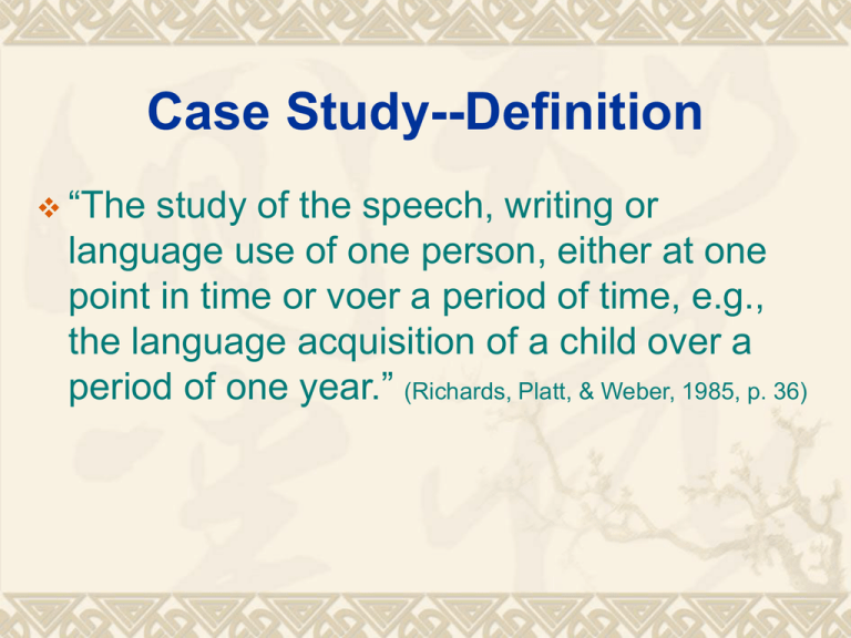 case study speech meaning