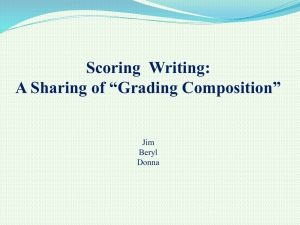 Scoring  Writing: A Sharing of “Grading Composition” Jim Beryl