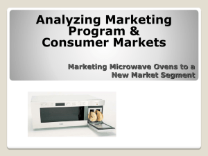 Analyzing Marketing Program &amp; Consumer Markets Marketing Microwave Ovens to a
