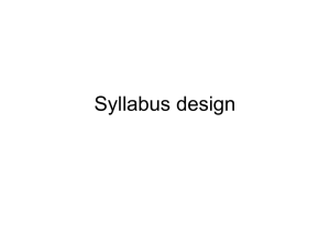 Syllabus design