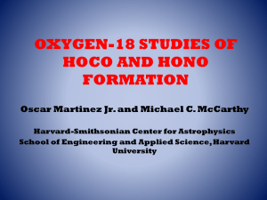 OXYGEN-18 STUDIES OF HOCO AND HONO FORMATION