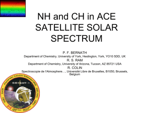 NH and CH in ACE SATELLITE SOLAR SPECTRUM P. F. BERNATH