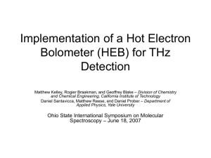 Implementation of a Hot Electron Bolometer (HEB) for THz Detection