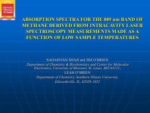 ABSORPTION SPECTRA FOR THE 889 nm BAND OF