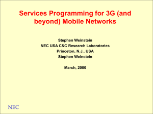 Services Programming for 3G (and beyond) Mobile Networks