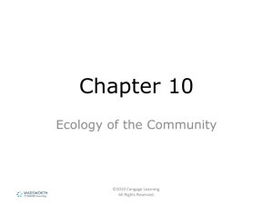 Chapter 10 Ecology of the Community ©2010 Cengage Learning. All Rights Reserved.