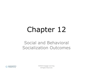 Chapter 12 Social and Behavioral Socialization Outcomes ©2010 Cengage Learning.