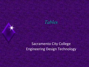 Tables Sacramento City College Engineering Design Technology