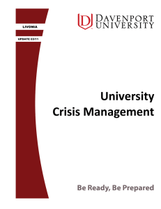 University Crisis Management  LIVONIA