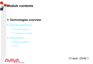 Module contents Technologies overview .11 tech. OVW 1  Spread Spectrum