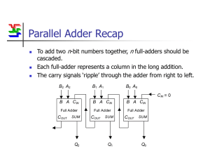 Parallel Adder Recap n