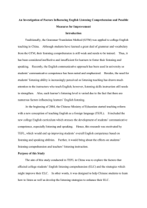 An Investigation of Factors Influencing English Listening Comprehension and Possible