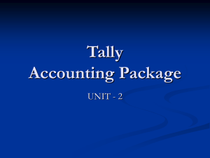 Tally Accounting Package UNIT - 2