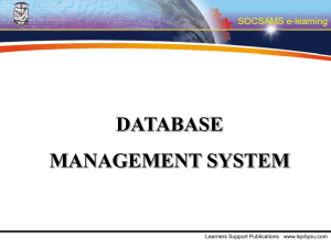 DATABASE MANAGEMENT SYSTEM SOCSAMS e-learning Learners Support Publications   www.lsp4you.com