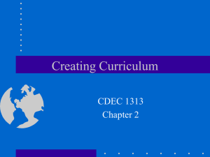 Creating Curriculum CDEC 1313 Chapter 2
