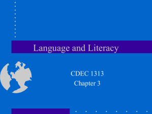 Language and Literacy CDEC 1313 Chapter 3