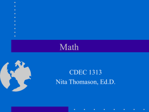 Math CDEC 1313 Nita Thomason, Ed.D.
