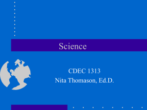 Science CDEC 1313 Nita Thomason, Ed.D.