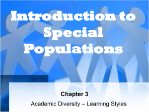 Introduction to Special Populations Chapter 3
