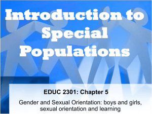 Introduction to Special Populations EDUC 2301: Chapter 5