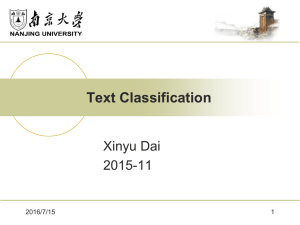 Text Classification Xinyu Dai 2015-11 2016/7/15