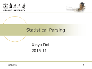 Statistical Parsing Xinyu Dai 2015-11 2016/7/15