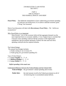 2301SKELETON CLASS NOTES SECTION 3  FISCAL POLICY