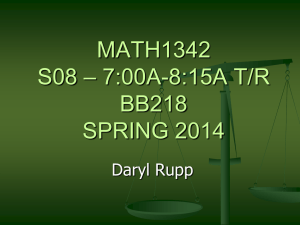 MATH1342 – 7:00A-8:15A T/R S08 BB218