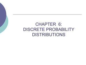 CHAPTER  6: DISCRETE PROBABILITY DISTRIBUTIONS
