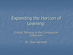 Expanding the Horizon of Learning: Critical Thinking in the Composition Classroom