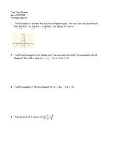Final Exam Review Math 1325.C02 Professor Merrill