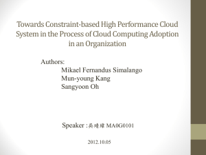 Towards Constraint-based High Performance Cloud in an Organization