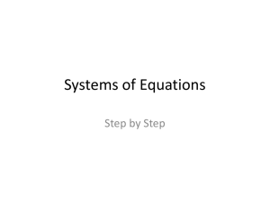 Systems of Equations Step by Step