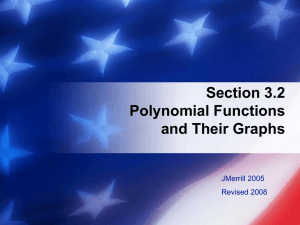 Section 3.2 Polynomial Functions and Their Graphs JMerrill 2005