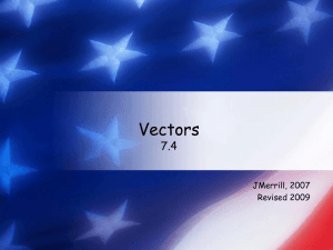 Vectors 7.4 JMerrill, 2007 Revised 2009