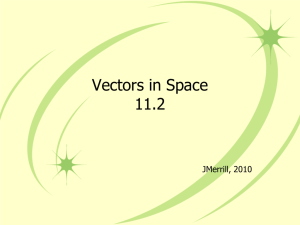 Vectors in Space 11.2 JMerrill, 2010