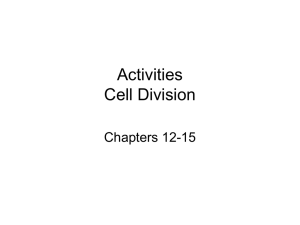 Activities Cell Division Chapters 12-15
