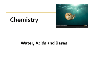 Chemistry Water, Acids and Bases