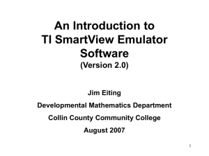 An Introduction to TI SmartView Emulator Software (Version 2.0)