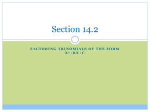 Section 14.2 X + B X + C