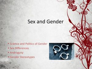 Sex and Gender  Science and Politics of Gender  Sex Differences