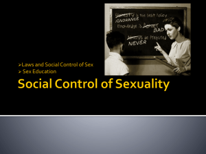 Laws and Social Control of Sex Sex Education 