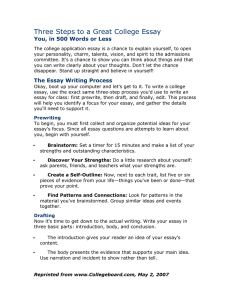 Three Steps to a Great College Essay