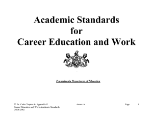 Academic Standards for Career Education and Work Pennsylvania Department of Education