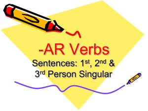 -AR Verbs Sentences: 1 , 2 &amp;